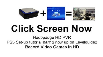 HD PVR PS3 setup Vid Part 2 Link