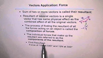 Resultant Composition of Force Application of Vectors - EDEXCEL - GCSE