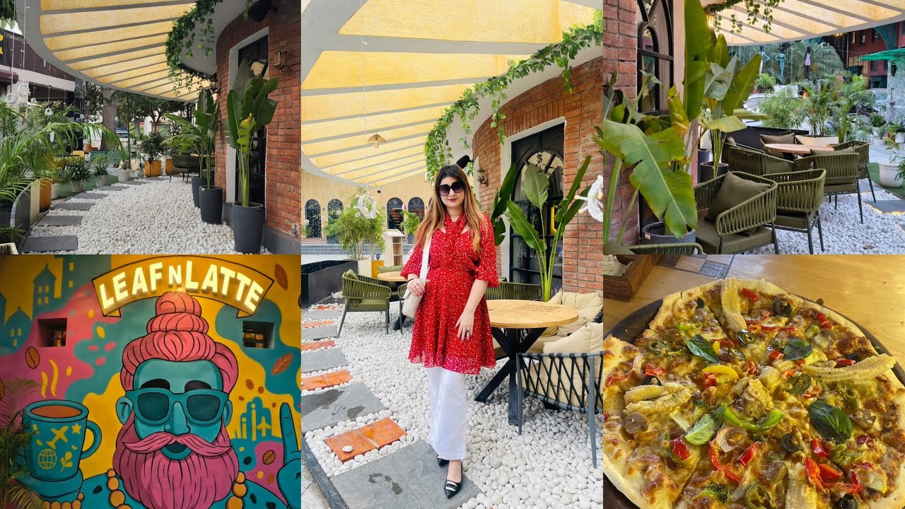 Most Beautiful Trendy Cafe In Lucknow || Leaf n latte || 5 ⭐️ Ambience || what about Food 🧐????? 