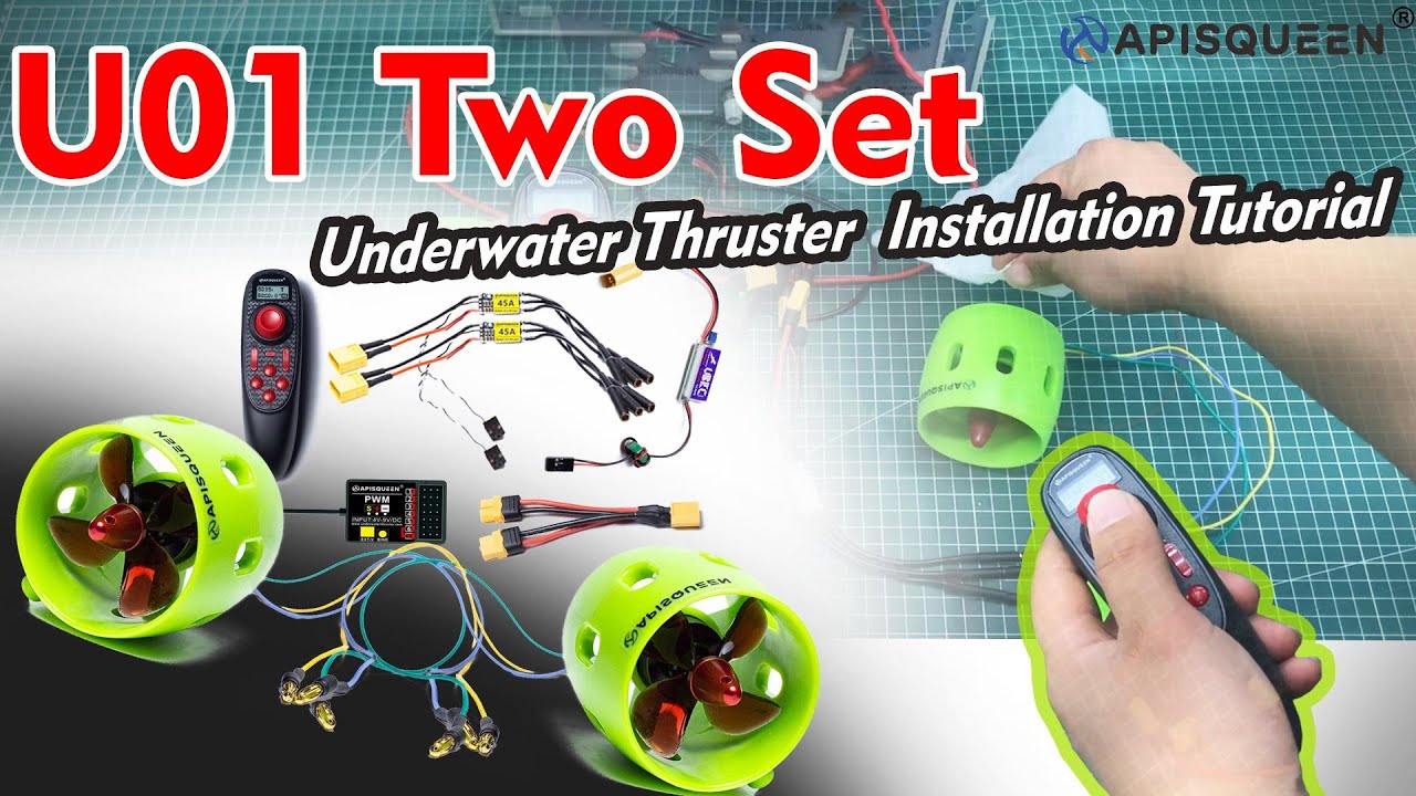 APISQUEEN 12V~16V U01 Set underwater thruster use video