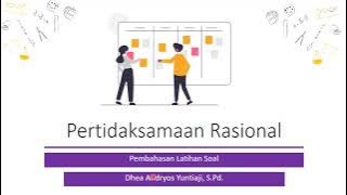 Pertidaksamaan Rasional Pembahasan Soal