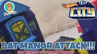 BAT ATTACK!!! 2018 Hotwheels City Track Bat Manor Attack Playset Review