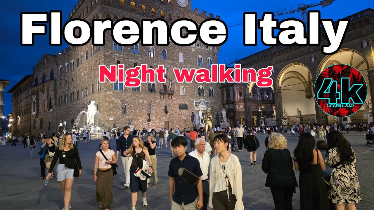 🇮🇹 Florence Italy 🇮🇹 Night walking Tour 4k 60 Fps UHD 2025