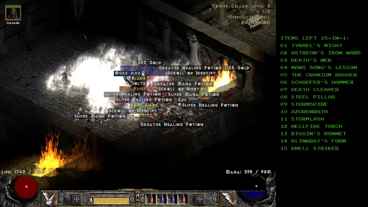 Diablo 2 - Mal Rune Drop - Holy Grail (Single Player / Plugy) - YouTube