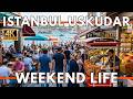 ISTANBUL TURKEY 2026 4K WALKING TOUR | USKUDAR Cafe Street, Lively Market &amp; Street Foods