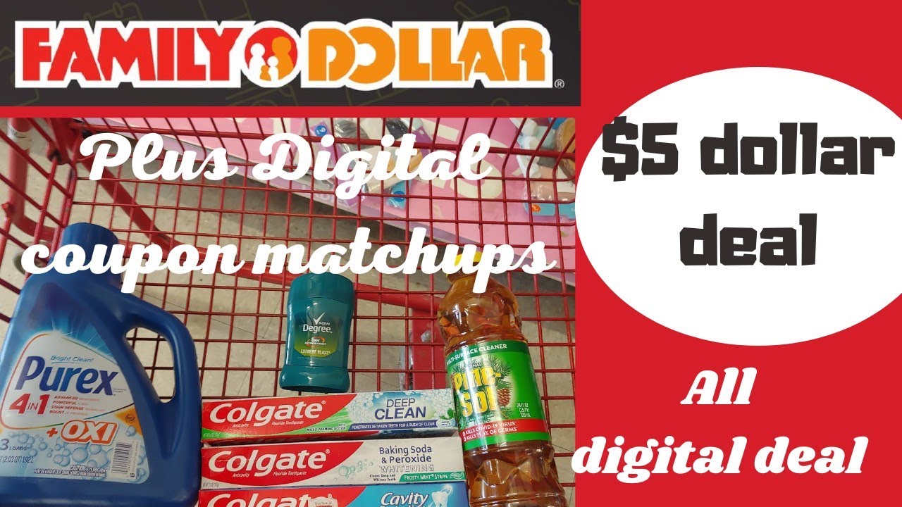 Family Dollar Digital Coupon matchups & 5 dollar deal all digital
