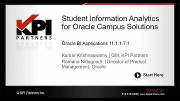 PT 1: [Student Information Analytics for Oracle Campus Solutions]