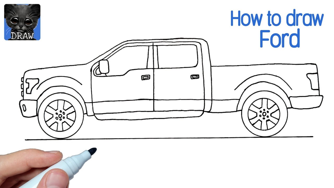 How To Draw A Ford F-150 Pickup Truck Easy