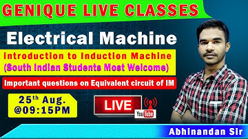 GATE 2021 Iintro. to Induction Machine I LIVE CLASSES I ELECTRICAL  MACHINES I Live at 08: 00 PM