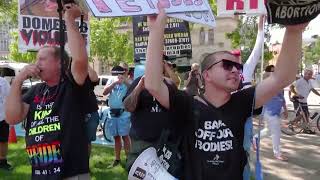 Trump protestors gather near RNC at Fiserv Forum