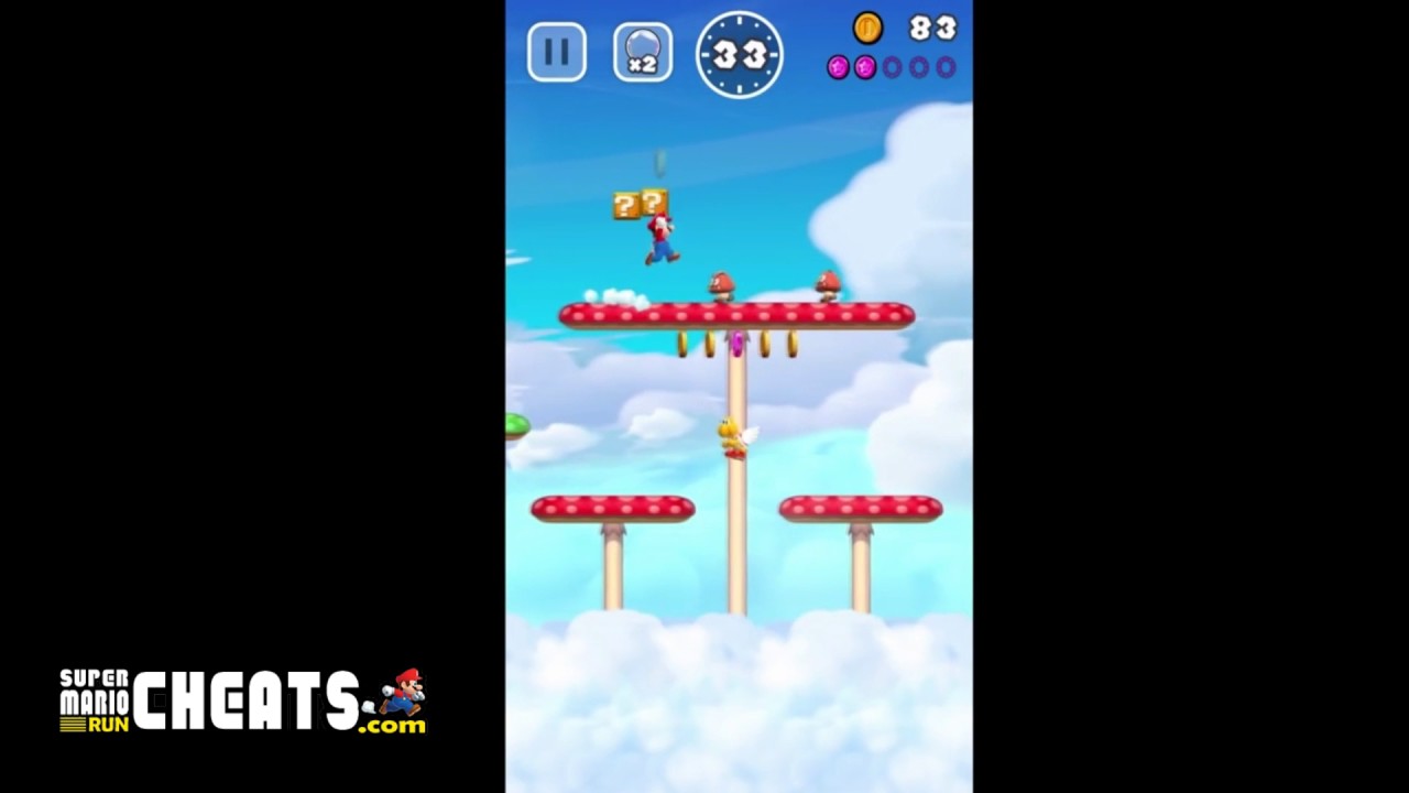 Super Mario Run Cheats  for World 1-3 walkthrough: Paratroopas in Mushroom Valley