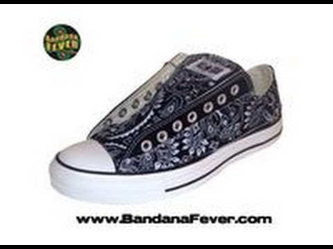 Navy Supreme Louis Custom Converse Shoes Navy Low - Bandana Fever