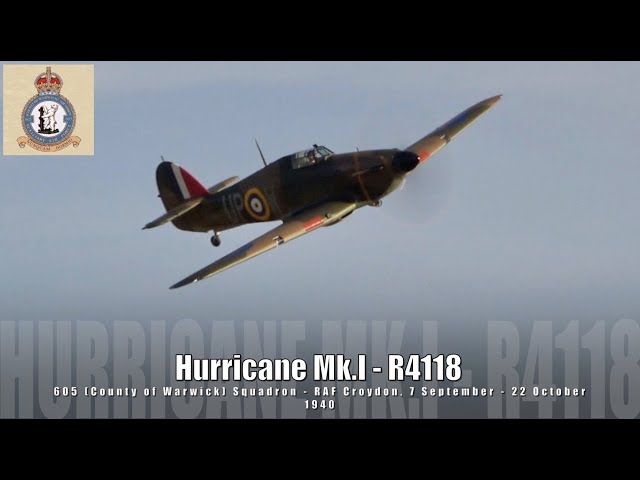 'Battle of Britain' veteran Hawker Hurricane R4118 - 605 (County of Warwick) Squadron 1940. - YouTube