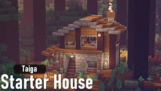 Minecraft | How to Build a Simple Taiga Starter House