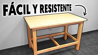 Como Hacer una MESA DE MADERA o BANCO DE TRABAJO para CARPINTERÍA