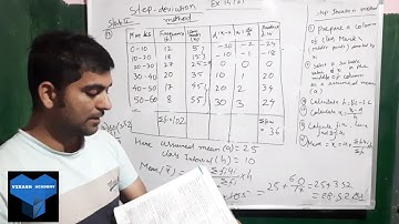 Statistics/class-10/Exercise-14(a)/step deviation  method to find mean/MBOSE/CBSE