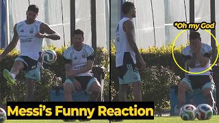 De Paul Shows Off His Shooting Technique To Messi, But Look At Messis Reaction...