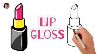 كيف ترسم ملمع شفاه  رسم سهل وكيوت  تعليم الرسم خطوة بخطوة How to paint lip gloss easy
