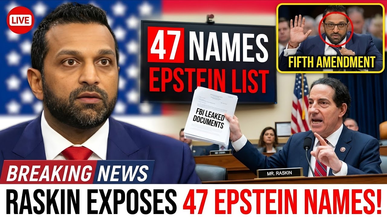 5 Mins Ago: Raskin Exposed 47 Names — FBI Director Took The Fifth On Epstein Coverup