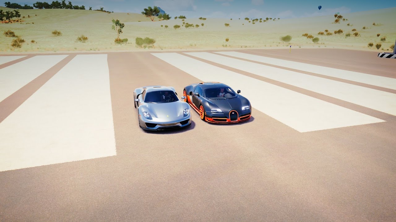 Bugatti VEYRON SS vs Porsche 918 SPYDER Drag Race! Forza Horizon 3