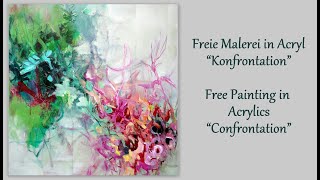 Freie Malerei in Acryl Konfrontation Free Painting in Acrylics Confrontation new music and subtitles
