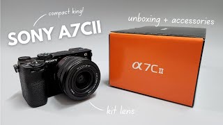 unboxing my first camera 📸📦 Sony A7Cii w/ kit lens // accessories + review + sample photos
