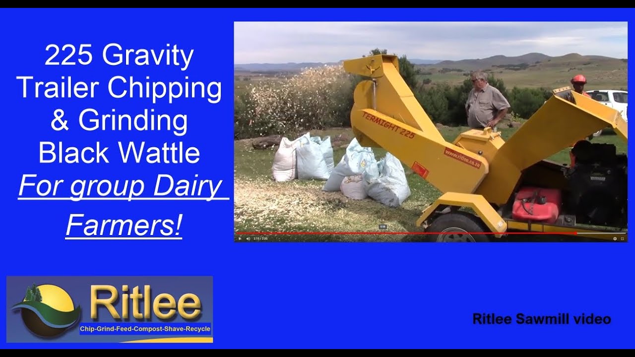 225 wood chipper Gravity Feed Trailer mounted with 35 Briggs and with