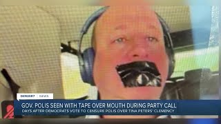 Censured by his own party over Tina Peters clemency, Polis makes taped‑mouth statement on Zoom