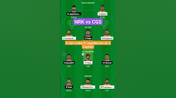 NRK vs CSG Dream11 Prediction || NRK vs CSG Dream11 Team || CSG vs NRK || TNPL14th Match Prediction