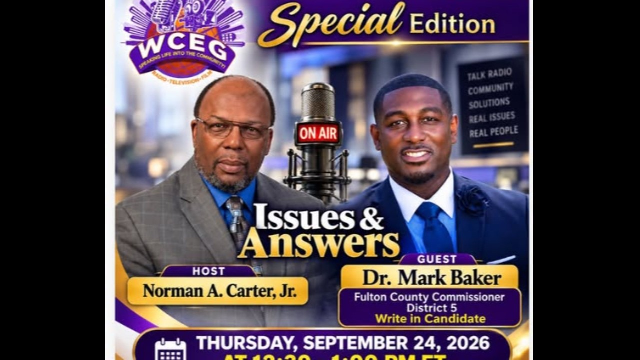 WCEG Media Enterprises Issues & Answers host Norman A. Carter, Jr..