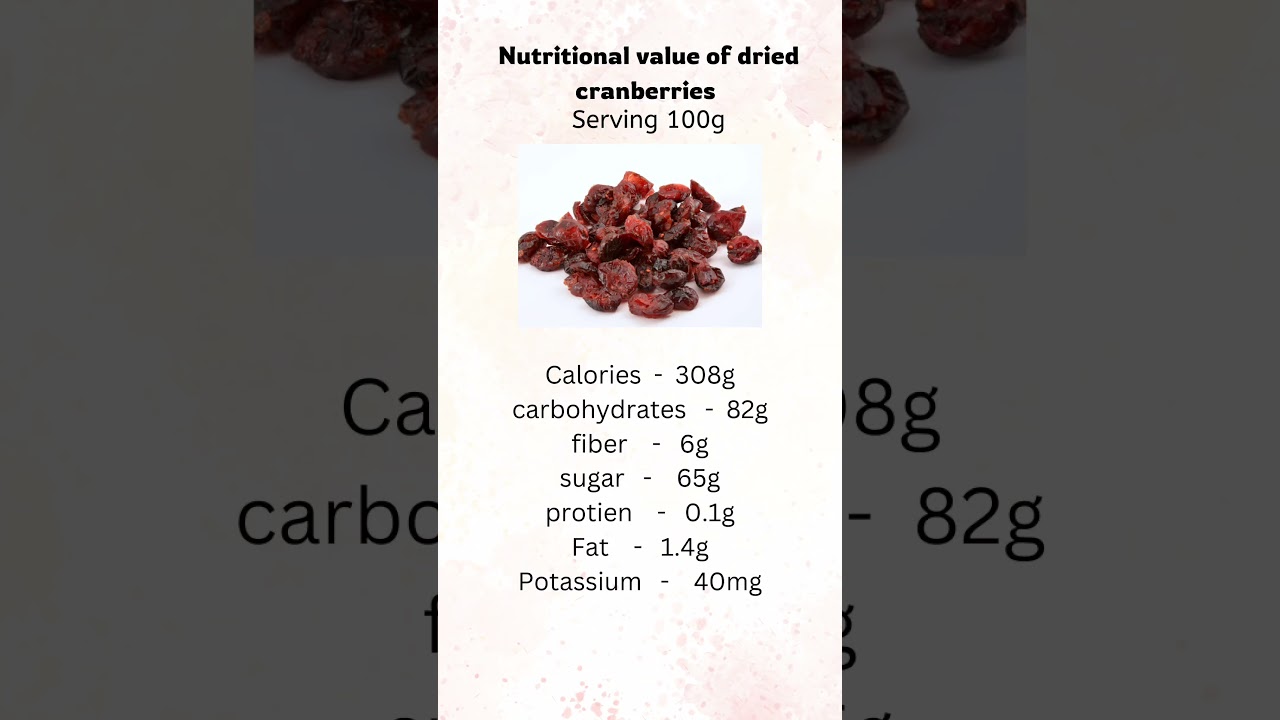 Nutritional value of dried cranberries | serving 100 grams 
