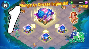Merge Mermaids-design home&create magic fish life. Gameplay Walkthrough #1 (Android, IOS)