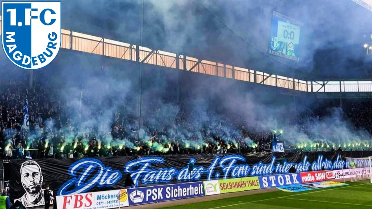 Magdeburg Pyro Fans Marching || FC Magdeburg vs Viktoria Berlin (23.10.2021)
