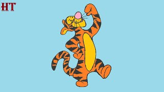How to draw Tigger from winnie the pooh step by step How to draw Tigger from winnie the pooh step by step