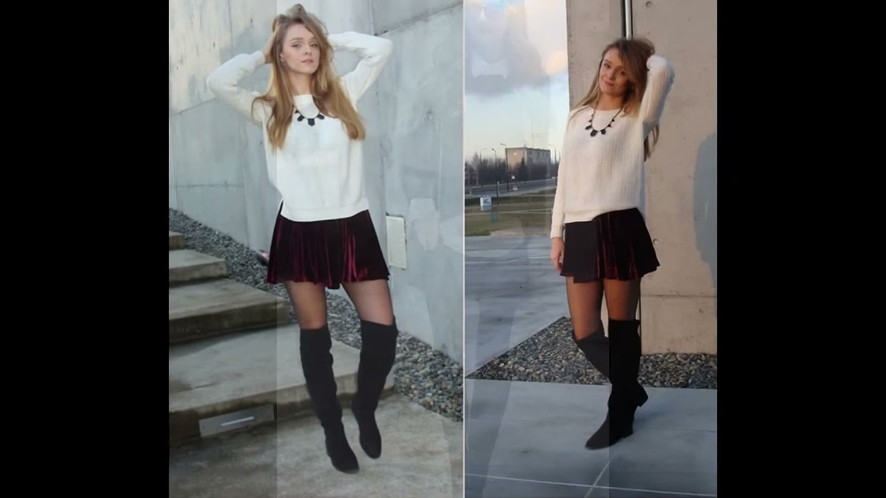 knee high boots and mini skirts