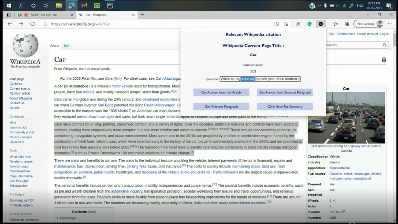 Plugin For similar content retrieval from Wikipedia Citations and Summarization of Article