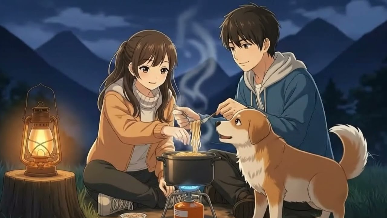 Camping on Mountains| Moonlit Ghibli Art| Relaxing & Cozy Ghibli Videos