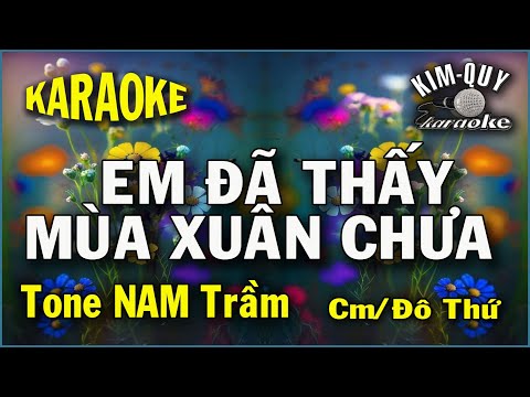 EM ĐÃ THẤY MÙA XUÂN CHƯA - KARAOKE - Tone NAM Trầm ( Cm/Đô Thứ )