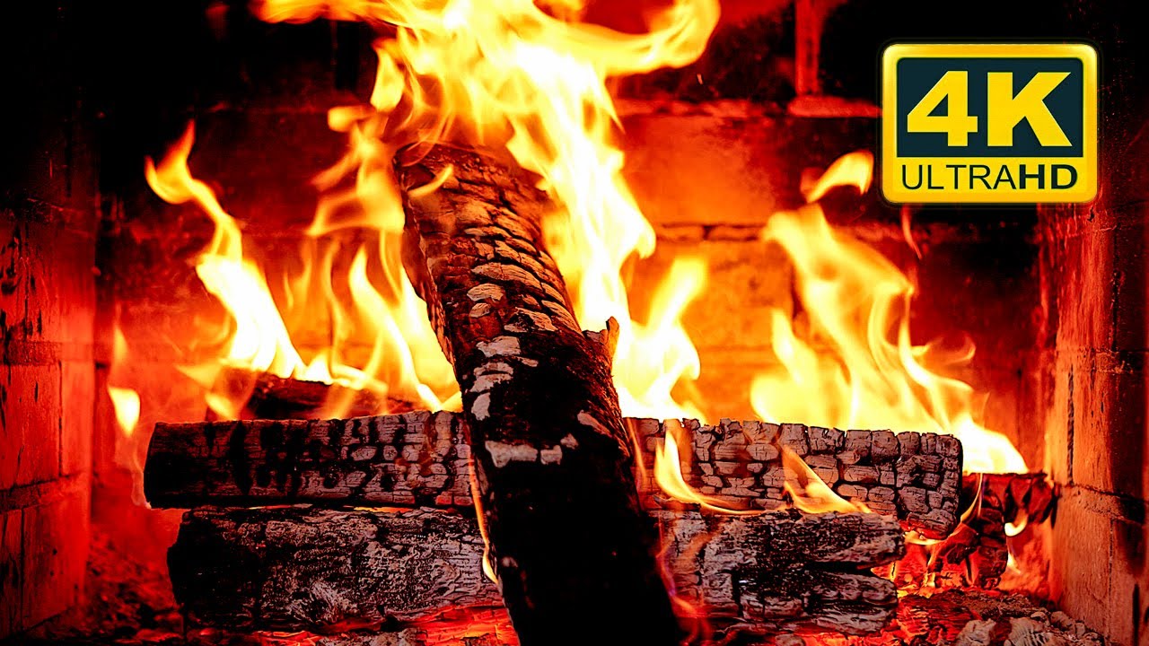 🔥 Fireplace 4K UHD! Fireplace with Crackling Fire Sounds. Fireplace ...