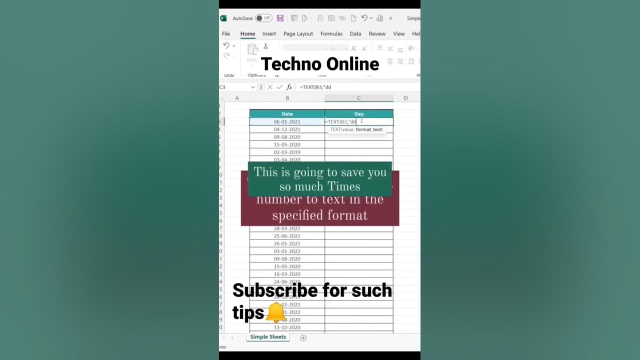 day-from-date-in-excel-l-date-to-day-in-excel-l-techno-online-excel