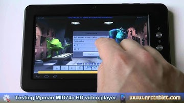 MPMan MID74c Video Player HD (1080p) test / Boxchip AllWinner A10 CPU