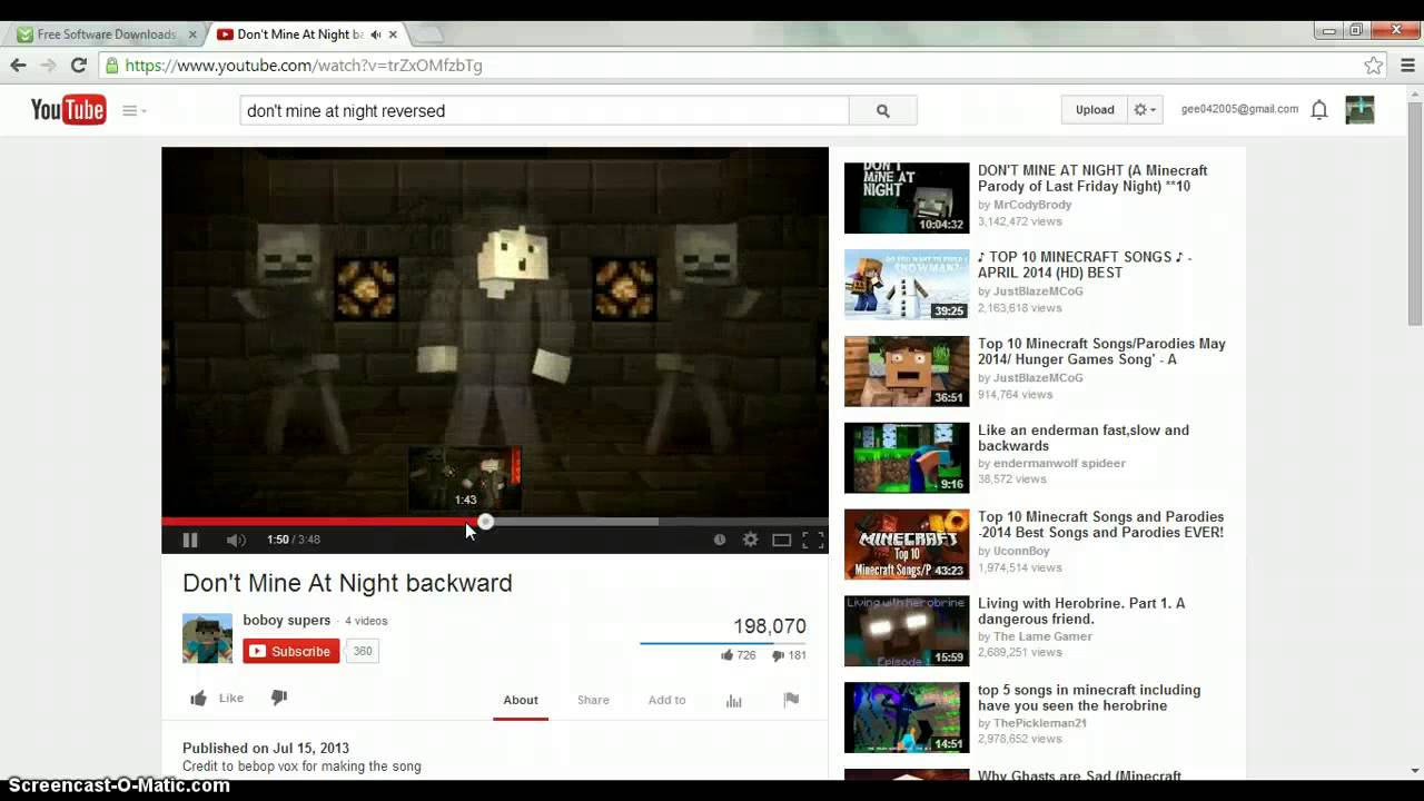 don't mine at night reversed message YouTube