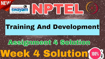 Training And Development Week 4 Assignment 4 Solution 2025 #nptel #week4