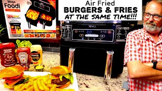 Ninja Foodi Dual Zone Air Fryer Hamburger & French Fries at SAME TIME 2 Basket DualZone Technology