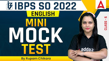 IBPS SO English MOCK TEST | Class #6 | IBPS SO English Classes | Adda247 Regulatory Bodies