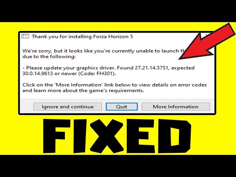 FIX Code FH301 - Forza Horizon 5 Error Update Drivers