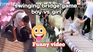 swinging bridge game boy vs girl | funny video😃#Funnyvideo screenshot 5