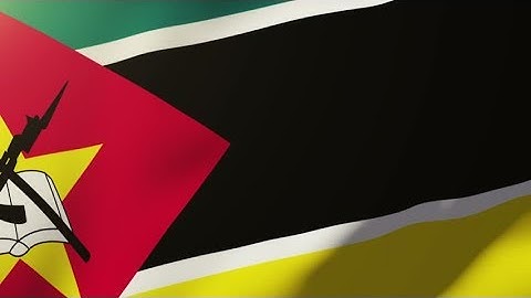 4K Mozambique flag waving in the wind. Looping sun rises style. Animation loop Stock video