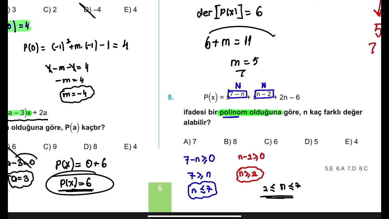 POLİNOMLAR SORU ÇÖZÜMÜ 1. Temel Düzey