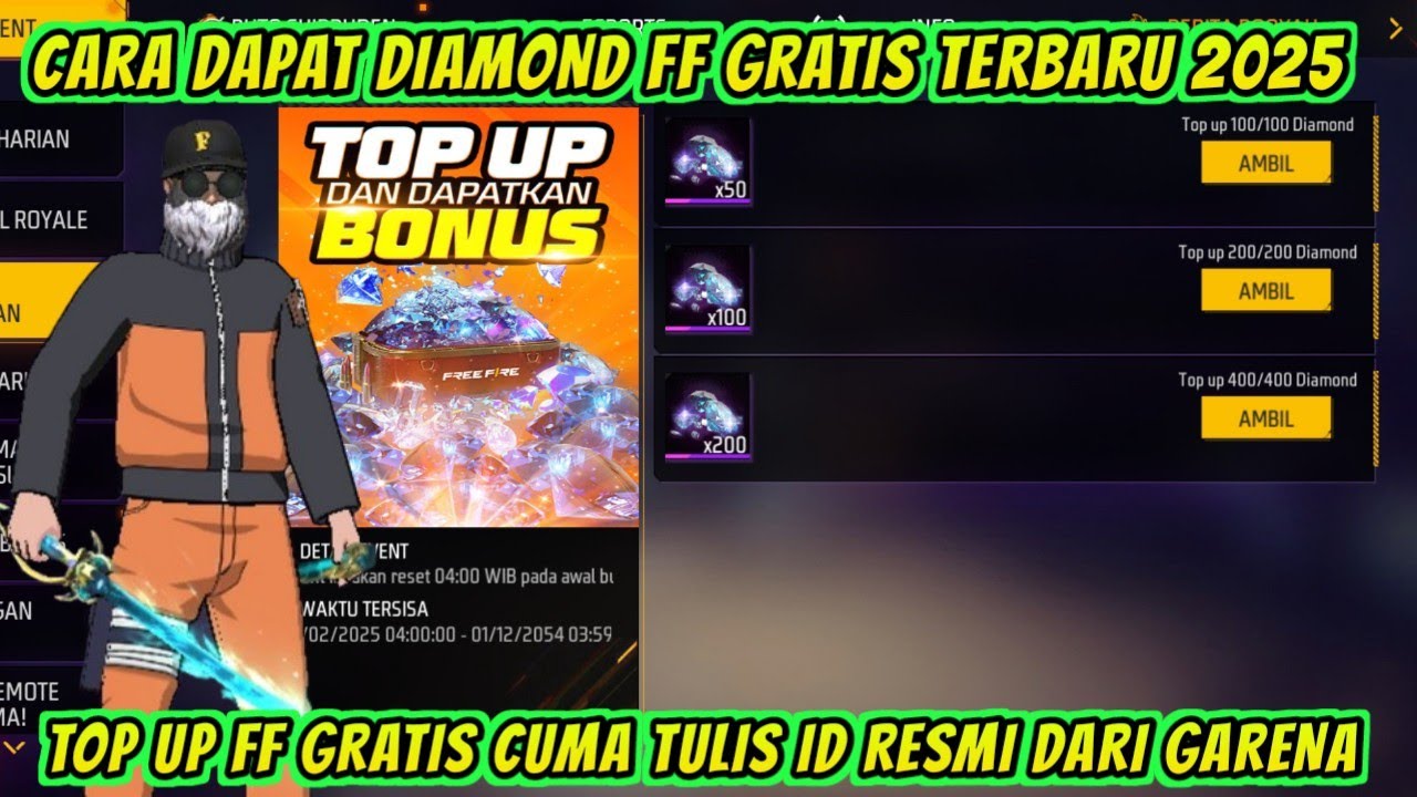 CARA MENDAPATKAN DIAMOND FF GRATIS 2025 | CARA TOP UP FF‼️ - YouTube